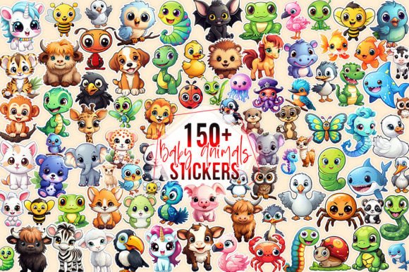 150+ Cute Baby Animals Stickers