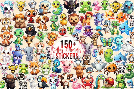 150+ Cute Baby Animals Stickers