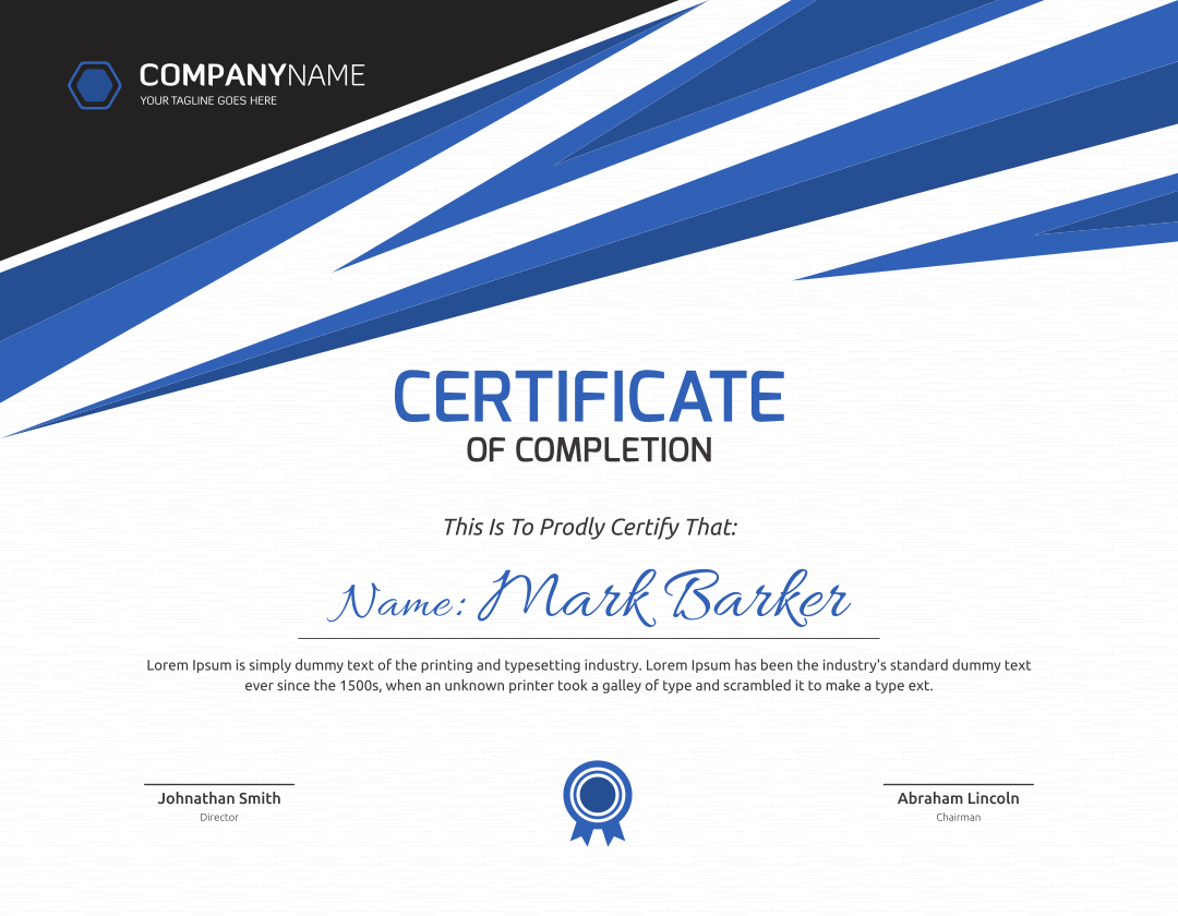 Professional Certificate Template