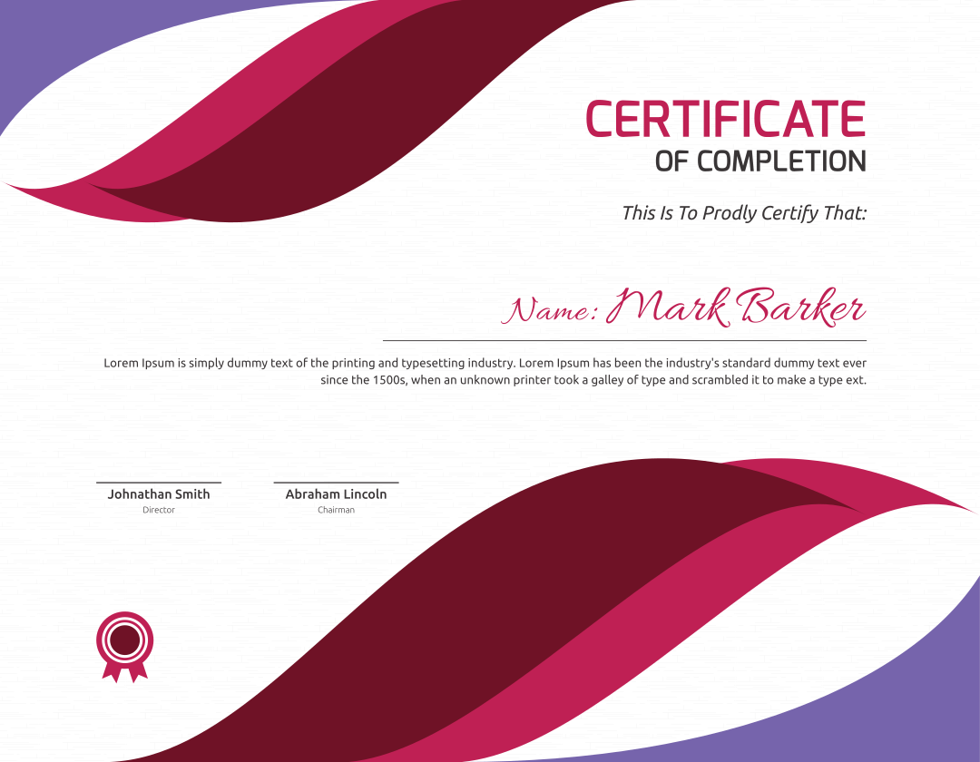 Professional Certificate Template