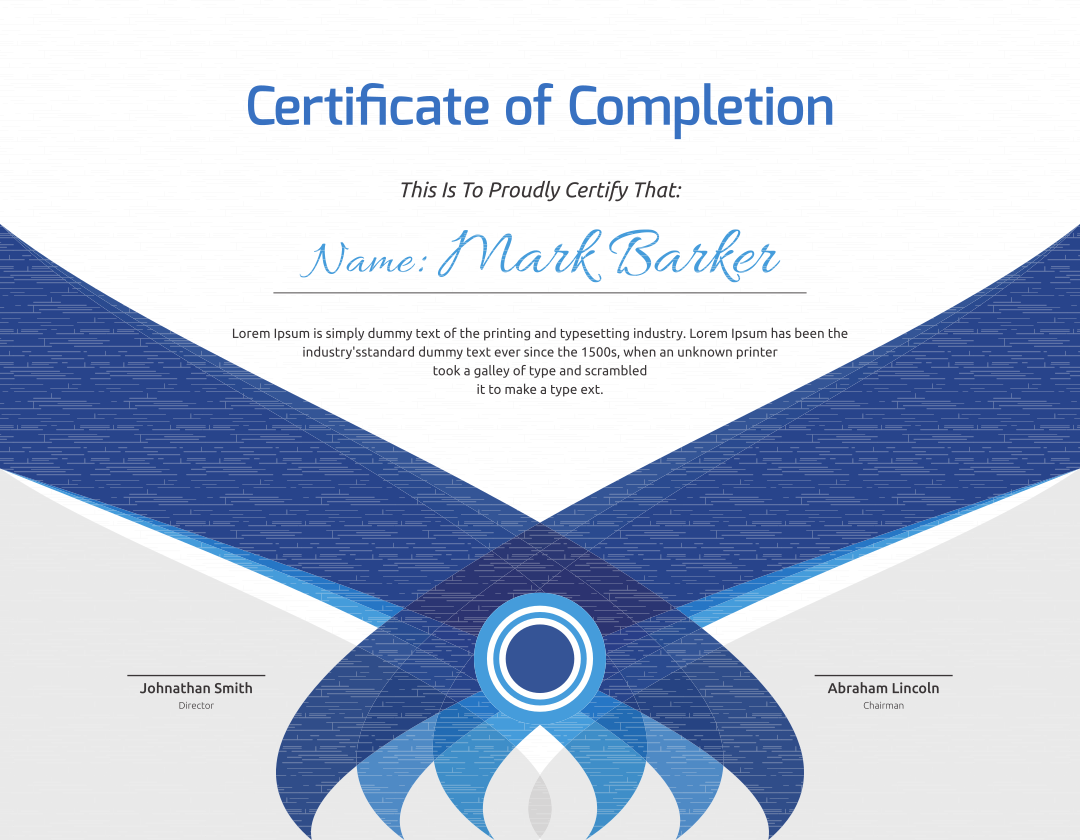 Professional Certificate Template