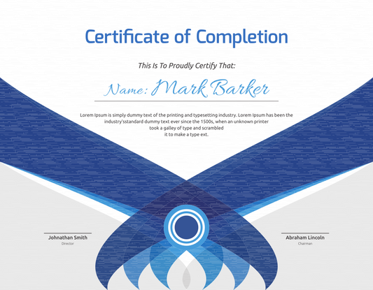 Professional Certificate Template