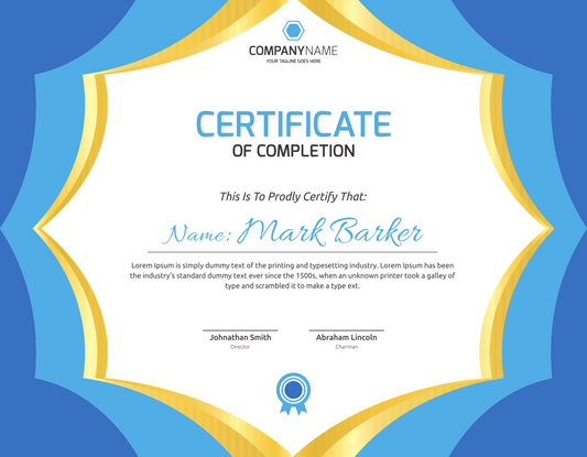 Professional Certificate Template