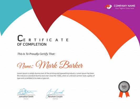 Professional Certificate Template