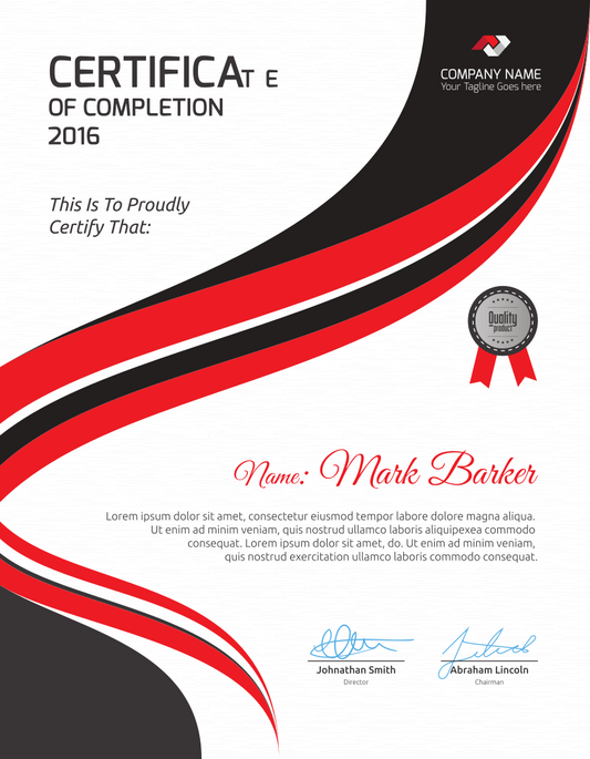 Professional Certificate Template