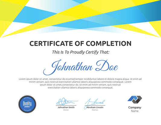 Professional Certificate Template