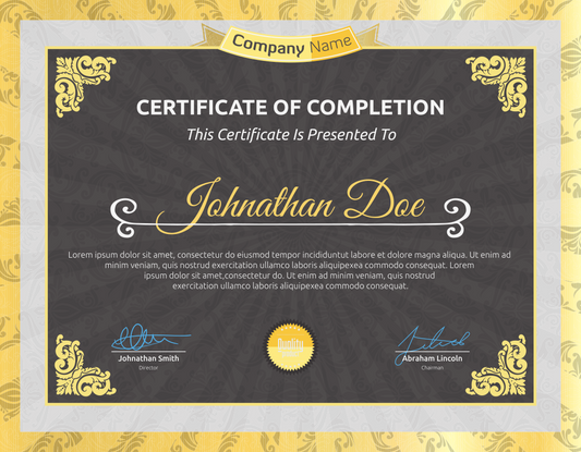 Professional Certificate Template