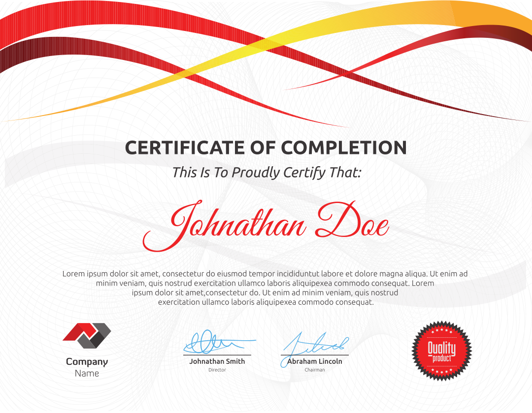 Professional Certificate Template